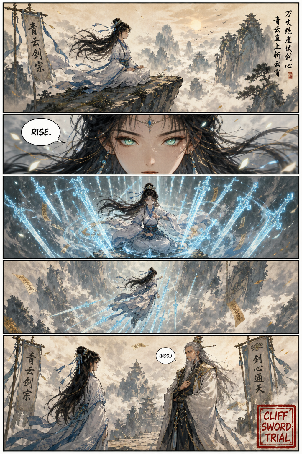 Cliff Sword Trial — community sample published on Manhua Maker